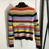 Kvinnors stickor Tees Designer Designer Women Jumpers Multicolor T Shirt Långärmad stickade toppar Skjortor Kvinntröjor Knits V36U