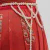 Belts Original Design Hollow Pearl Weaving Waist Bels Chinese Traditional Dress Belt Women Woven Beading Tassel Waistbands