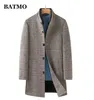 Mélanges de laine pour hommes BATMO 2023 nouveauté automne hiver laine trench à carreaux hommes hommes pardessus grande taille M-4XL A831 HKD230718