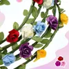 Flores decorativas youzi 10 peças tiara de flores grinalda de cabelo com folhas coroa floral nupcial guirlanda para festa de casamento