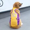 Pet Dog Clothes Spring/Summer Large, Medium, and Small Dog Golden Hair Samo Dog Cat Pet Mesh Tank Top World Cup Basketball Pet Clothes Supplies