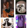 캐주얼 드레스 귀여운 로리타 메이드 드레스 kawaii 흑백 일본 스타일의 유니스석 여성 남자 십대 학교 학생 하라주쿠 카페 앞치마