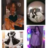 Vestidos Casuais Cute Lolita Maid Dress Kawaii Preto e Branco Estilo Japonês Unissex Mulheres Homens Adolescentes Estudante Harajuku Café Avental