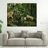Abstract Animal Canvas Art the Bridge at Maincy Paul Cezanne Painting Handmade Musical Decor for Piano Room