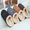 Slippers Men's Slippers Home Winter Indoor Plush Warm Shoes Thick Bottom Plush Waterproof Leather House Slippers Man Suede Cotton Shoes L230718