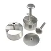 10pcs/partia Regulowany hamburger Patty Maker Stal nierdzewna Hamburger Patty Patty Make Forms Grill Griddle Meat