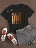 Women's Plus Size T-Shirt LW Plus Size Woman Clothes Summer Casual Round Neck Short Sleeve Melanin Letter Print T-shirt 230718