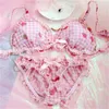 Sets Lolita vrouwen Leuke Aardbei Print Slipje Lingerie Japanse Meisje Bh Slips Ondergoed Vrouwen Bh en Panty Set 230717