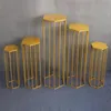 Metal Column Stand Rustproof Decoration Party Wedding Floor Geometric Holder Centerpiece Prop Iron Art Flower Rack