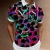 Mens Polo Moda uomo abbigliamento polo Casual risvolto cerniera Golf scaletta stampata maglietta a maniche corte 230718