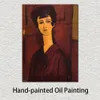 Abstract portret canvas kunst portret van een meisje (victoria) Amedeo Modigliani schilderij handgemaakte hedendaagse Home decor