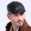 BERETS 2023ファッションメンリアルレザーハットレジャービジネスナチュラルシープスキンベレー1