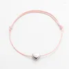 Charm Armbanden Mode Vrouwen Zilver Kleur Hart Rvs Minnaar Sleutel 50 Lock Weave Roze Zwart Rood Blauw Katoen touw Armband Sieraden