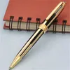 Alta qualidade nova listras pretas e douradas roller ball pen esferográficas caneta tinteiro presente inteiro 332p