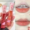 Lip Gloss Water Mirror Glaze Non-stick Cup Lasting Moisturizing Liquid Lipstick Sexy Red-brown Silky Tint Women Beauty Makeup Tool