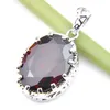 Thanksgiving Day Jewelry Red Garnet Oval Cut Pendants 925 Silver Jewelry for Women Necklace Pendants Mother Gift P0006288O