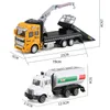 Diecast Model 19CM Crane Trailer Tow Truck Toy 1 48 with Pull Back Garbage Alloy Diecasts Sanitation Vehicle Car for Kids Y194 230617