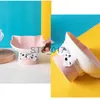 Dog Bowls Feeders Other Pet Supplies Cat Ceramic Food Water Bowl with Stand Elevated Small Dogs Drinking Eating Dish Bowl Pet Cute Feeding Bowls with bow decoration x0