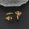 Manschett länkar vintage sikhism symbol män manschettknappar religion amulet tron ​​tvillingar kostymer gemelos rostfritt stål smycken bröllop bästa pappa gåvor hkd230718