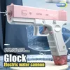 Sand Play Water Fun Electric Glock Gesmbh Water Gun Toy exploderar Barnen Högtryck kraftfull laddning Automatisk spray 230718