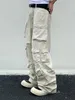 Men s Pants Spring Cargo pants Rice White Multi pockets Overalls Harajuku stays Men Loose Casual Trousers Straight Mopping 230718