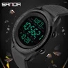 Armbanduhren Sanda Outdoor Herren Sportuhren Schwarz LED Digitaluhr Wasserdicht Militär Wecker Relogio Masculino