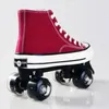 Patins à glace Flash patins à roulettes spot en gros enfants adultes chaussures de patinage en toile à quatre roues double rangée slip 230717
