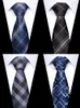 Bolo Ties Est Style Holiday Present 100% Silk Tie Pocket Squares Cufflink Set Slipsar Dark Blue Wedding Accessories Office Cravat 230717