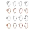 Cluster Rings Haute qualité 925 Silver Rose Gold Love Knot Charm Fairy-tale Light en forme de coeur Anneau de cadenas Bijoux originaux For286l