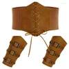 Cintos da cintura renascentista gk Mulheres com manga de couro PU 19cm Cinchend cister cinto amarrado espartilho elástico Underbust A30