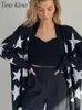 Женские свитера Vneck Casual Women Cardigan Sweater Sweater Star Printed Trik