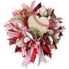 Decoratieve Bloemen Wandmontage Home Decor Krans Voor Liefde En Bewegwijzering Functionele Baseball Deurhanger Welkom Sign Office