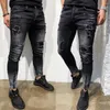 Jeans da uomo Pantaloni all-match 2023 Pantaloni strappati Mens Distressed Slim Freyed Street Trendy Stretch Fit Skinny Denim