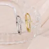 Anneaux de mariage CIAXY Couleur Argent Météore Douche Dames Creux En Forme D'étoile Double Couche Bague Réglable Élégant Bijoux De Luxe