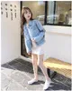 Women's Jackets Laura's Store// Girl's Fashion Arrival Denim Jacket Ladies Coat Blue And White