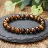 Charm Bracelets Saling Unissex 6/8/10mm Tiger Eye Stone Bead Bracelet Fashion Natural Handmade Casal Amizade Wristhand Jóias