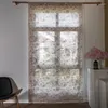 Curtain Boho Cotton Linen Tassel Window Curtains Farmhouse Floral Panels Semi Blackout Country Style For Living Bedroom TJ7072-2