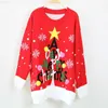Kobiety swetry Fitshinling List Świąteczny brzydki sweter Kobiety moda zima Pull Femme Snowflake Red Jumper Bloods 2022 Pullover Sale L230718