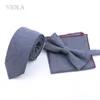 Neck Tie Set Wool Touch Soft Solid Striped Classic 6cm Necktie Sets Men Khaki Fashion Bow Tie Pocket Square Butterfly Cravat Gift Accessory 230717