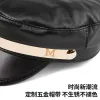 Berets Mengyumian Women Genuine Leather Military Hat Cap 2021 Style Girls Real Sheepskin Student School Caps Hats