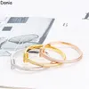 Anhänger Halsketten Donia Schmuck Europäische und amerikanische Mode zweireihig Stahl Micro Set AAA Zirkon Armband Ring Luxus Set 230718