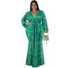 Robe grande taille à manches longues et jupe en queue de poisson pour femmes