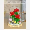 Blocchi Blocchi di costruzione Fiore Piccola particella Rosa e crisantemo Bouquet in vaso Giocattoli per bambini Decorazioni per la casa Puzzle Block Toys R230720