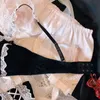 Bras Sets Lolita Girl Bras Retro Kawaii Maid Lace Sexy Maid Bowknot Беспроводной бюстгаль