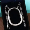 Chaînes 2023 S925 Sterling Silver Lock Collier Femmes Diamant Mode Européenne Personnalité Tendance Bijoux Cadeau