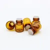 Fiala di vetro ambrato da 2 ml per oli essenziali, aromaterapia, fragranze, con riduttore di orifizio e parte superiore contagocce Hnghv