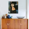 Naakt portret canvas kunst Jeanne Hebuterne Amedeo Modigliani schilderij handgemaakte reproductie badkamer decor