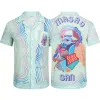 قميص Casablanca مصمم للرجال أعلى الرجال غير الرسميين للرجال والسيدات البوبو البولو شارع القميص فضفاض الأزياء الحجم M-3XL