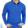 Erkek Polos Tacvasen Uzun Kollu Polos Hızlı Kuru T-Shirts Mens Nefes Alabaş Spor Tees Rahat Golf Polo Gömlekler T-Shirt Külot Üstler Man 230717