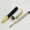 Ingrid Bergman Luxury Ball Point Pennor med diamant på klippet White Black Cap Rollerabll Skrivande presentationer av stationer för brevpapper